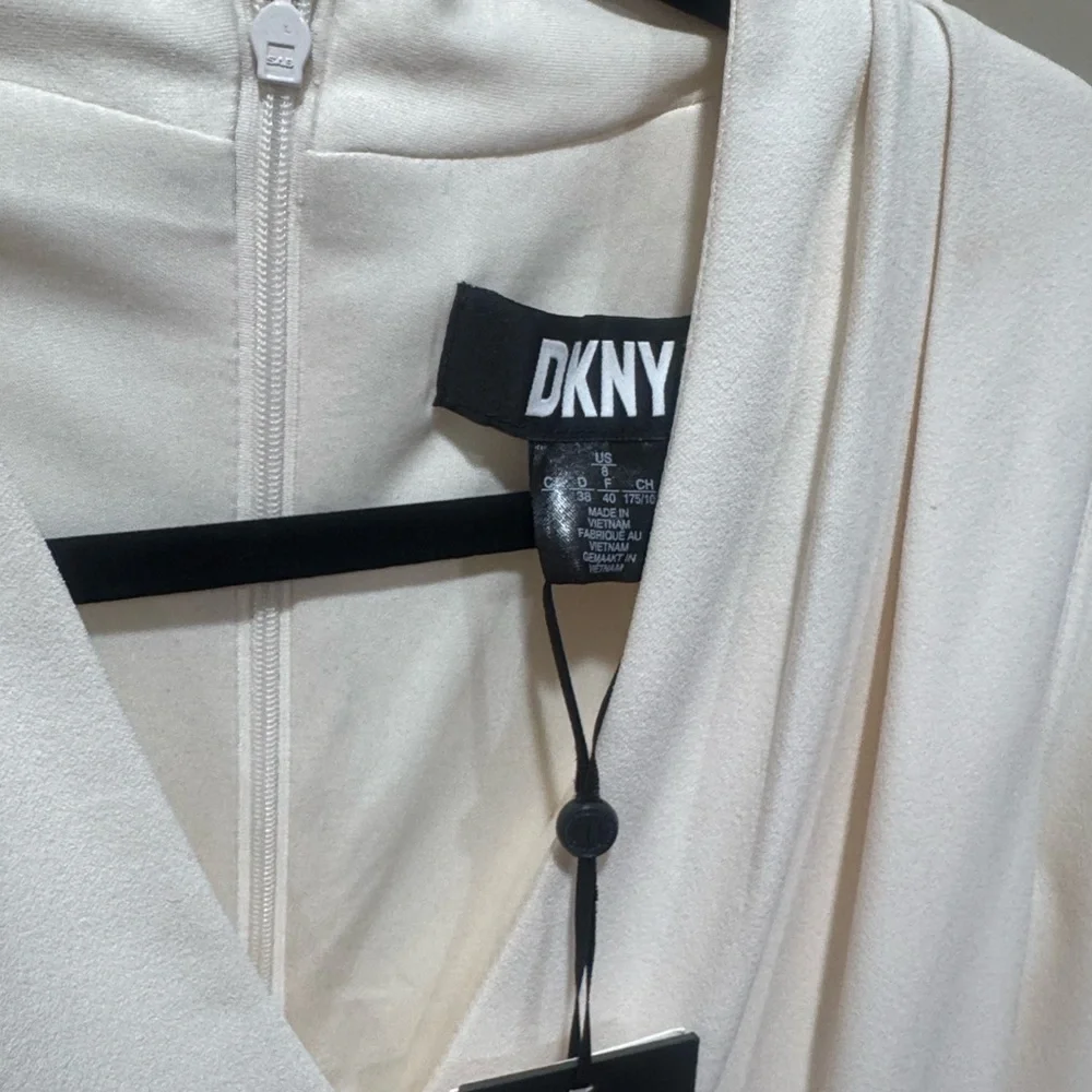 DKNY Cream Draped Dress